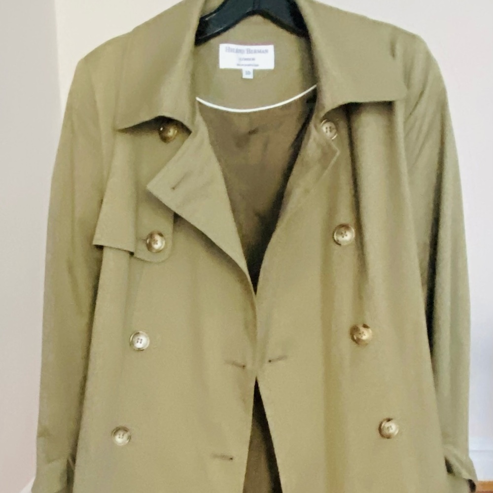Helene Berman khaki trench coat